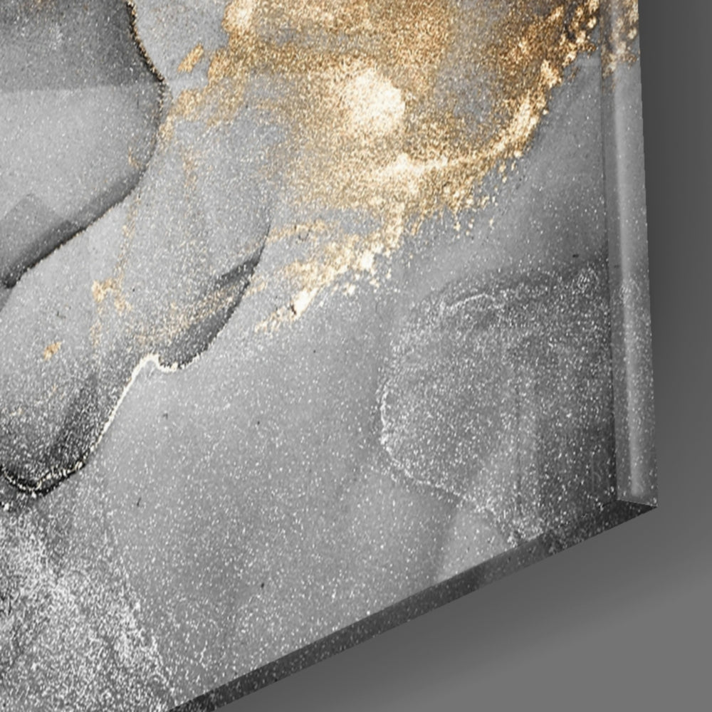 Charcoal Lightning panel catching brass-light to reveal its metallic shimmer