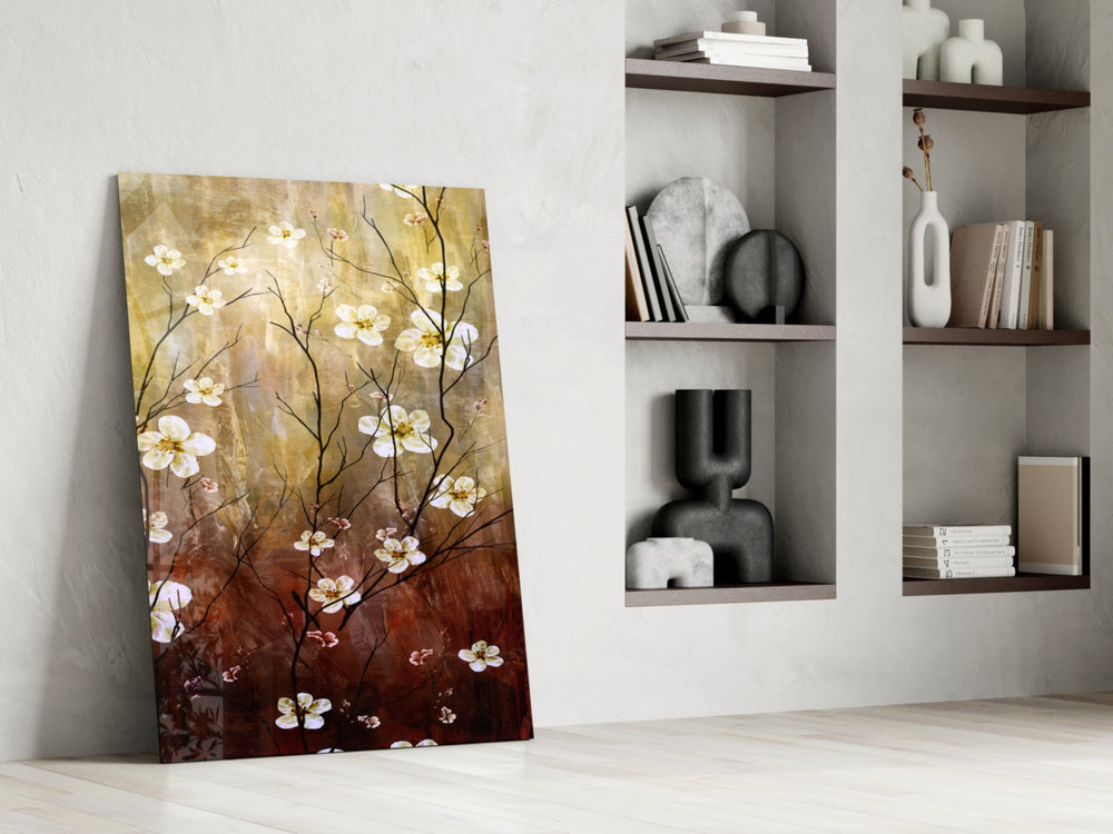 Amber Daisies artwork anchoring a wall with warm autumnal palette