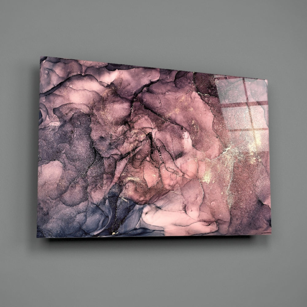 Close-up detail of rose-mauve cellular bloom flecked with gold shimmer