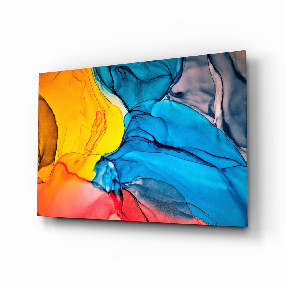Vibrant-elemental panel bringing energetic drama to a contemporary living space