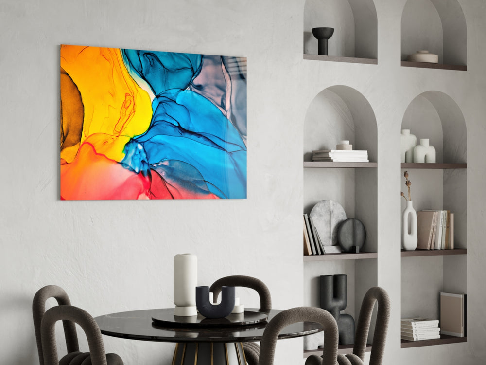 Fire and Tide glass print enhancing a teen room with cinematic drama