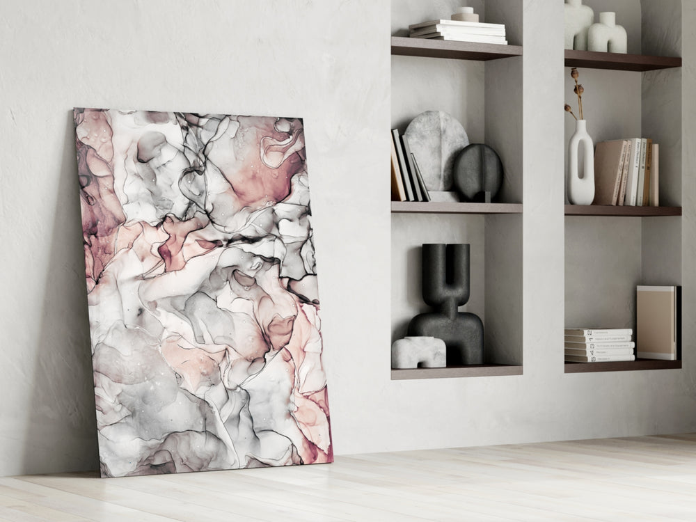 Ivory Veins artwork anchoring a wall with minimalist soft palette
