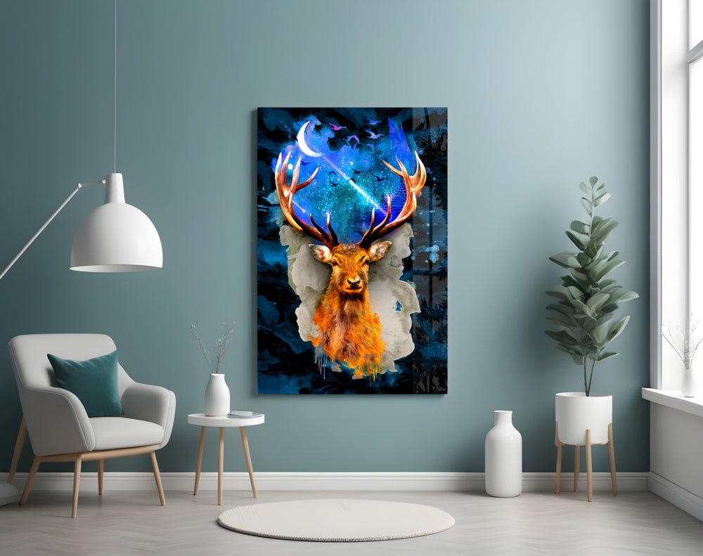 Cosmic Stag panel adding editorial mood to a man cave