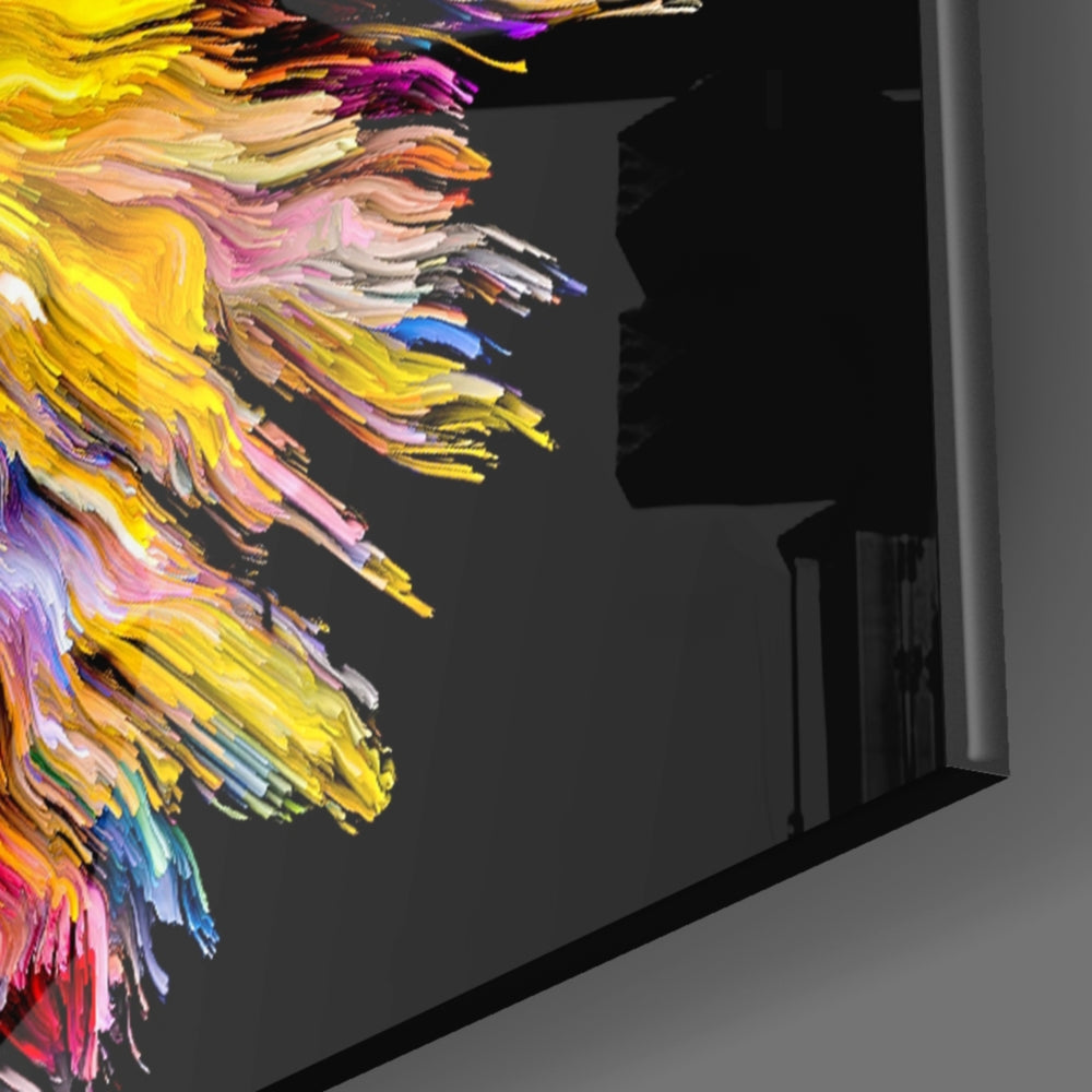 Colorful Thoughts panel catching low light to reveal its tactile burst