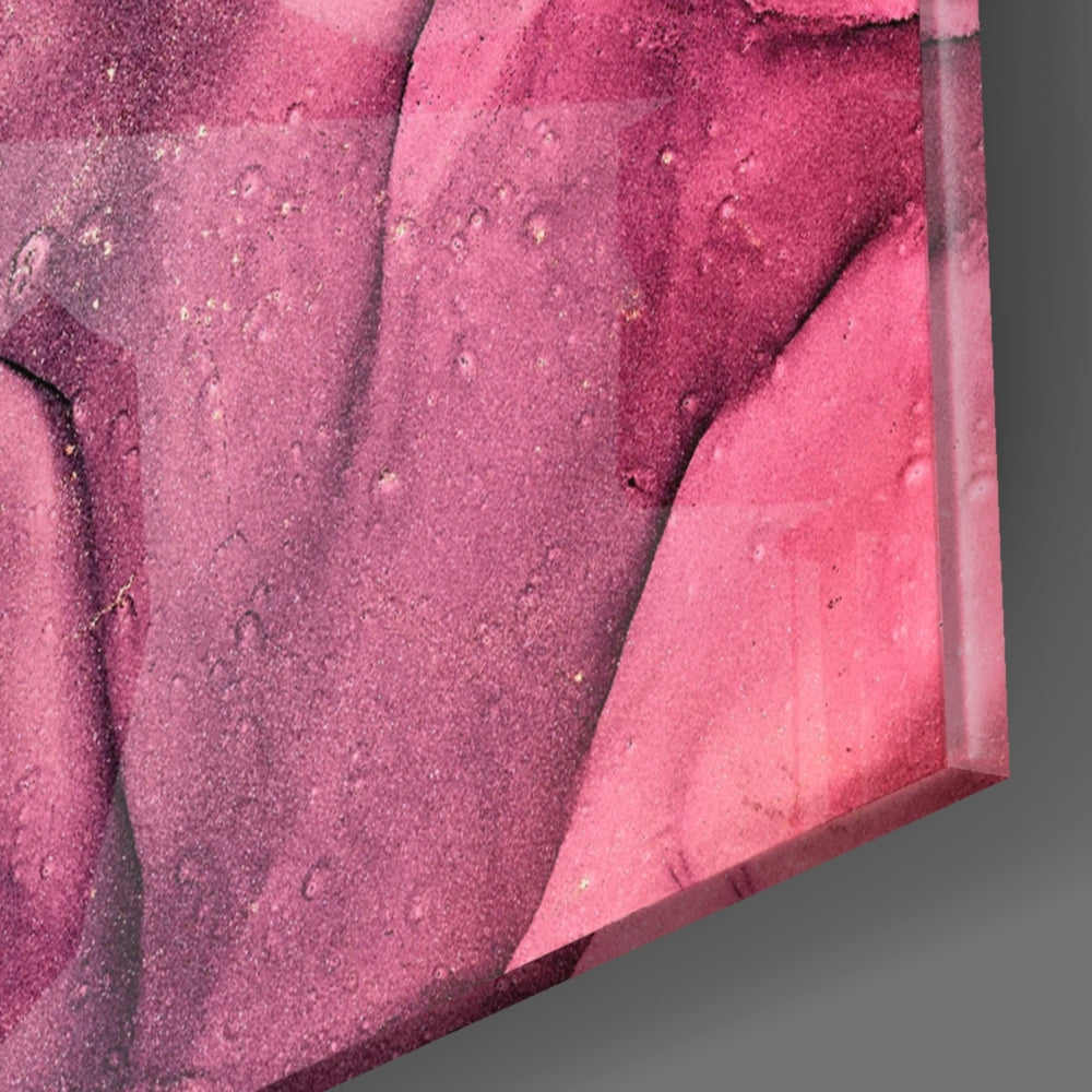 Magenta Bloom panel catching brass-light to reveal its tactile bloom