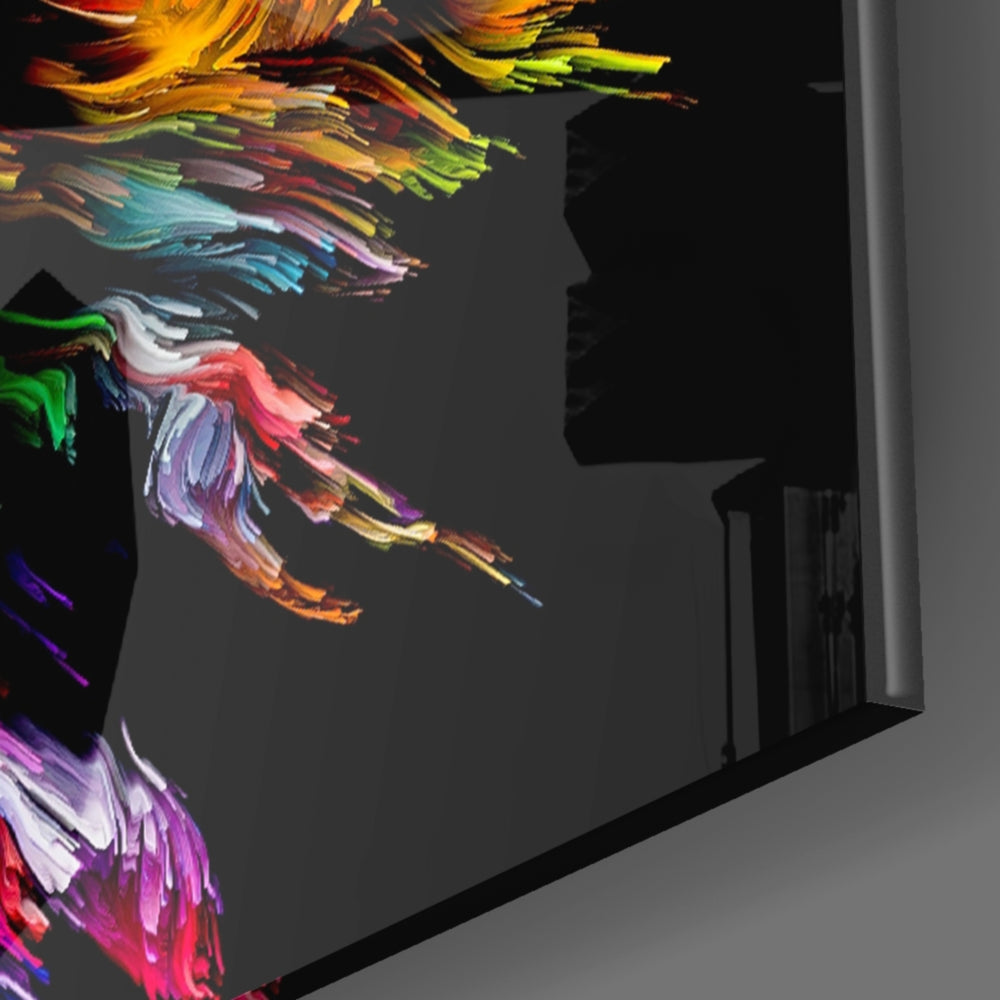 Vivid Mind panel catching window light to reveal its tactile burst