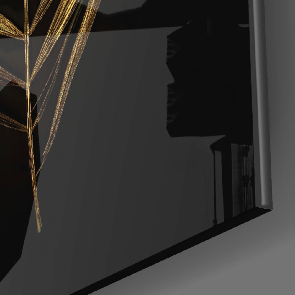 Gilded Palm panel catching brass-light to reveal its metallic shimmer