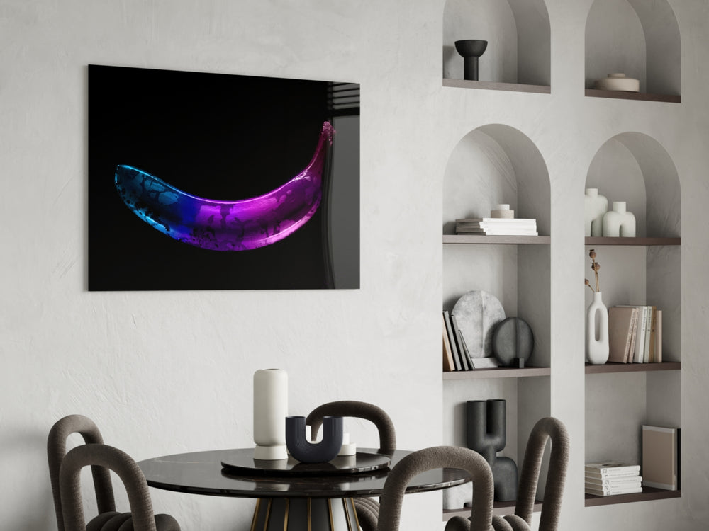 Neon Banana glass print enhancing a teen room with cinematic drama