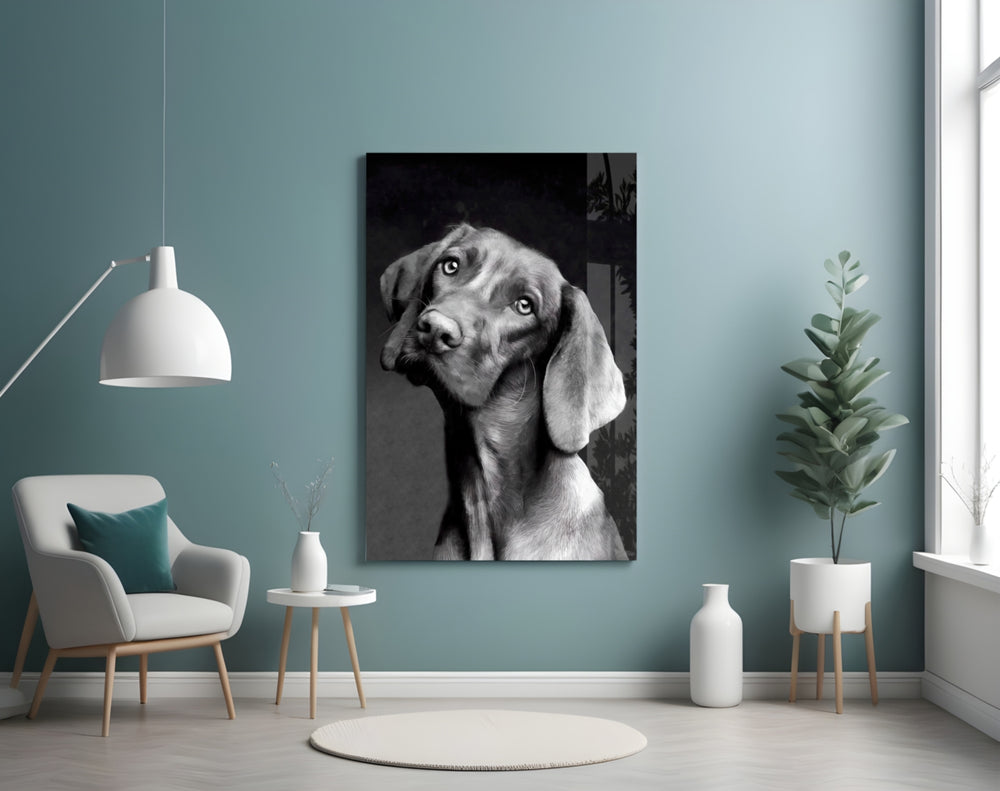 Tender Weimaraner panel adding tender mood to a bedroom