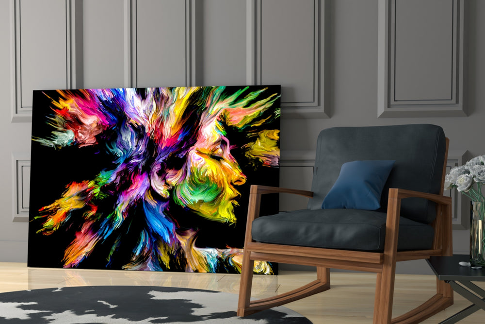 Two Minds artwork anchoring a wall with bold romantic palette