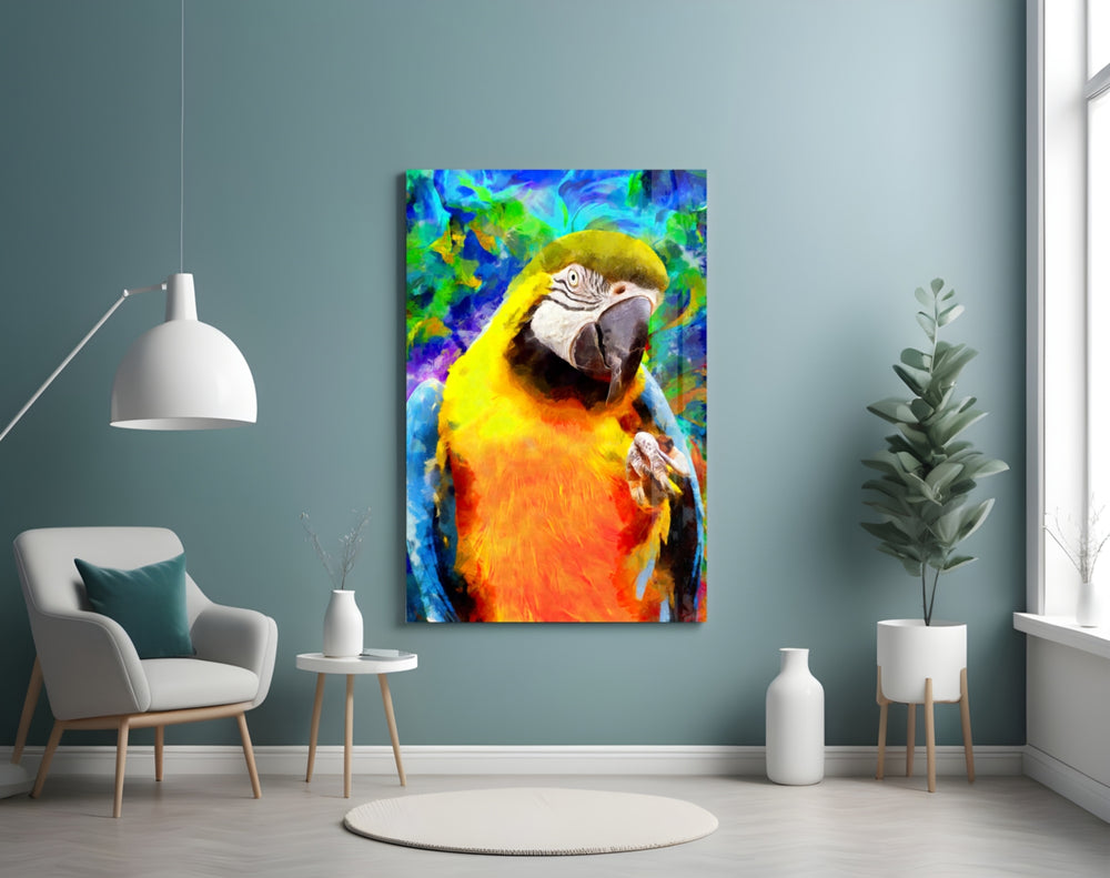 Macaw Bloom panel adding cheerful mood to a kids room