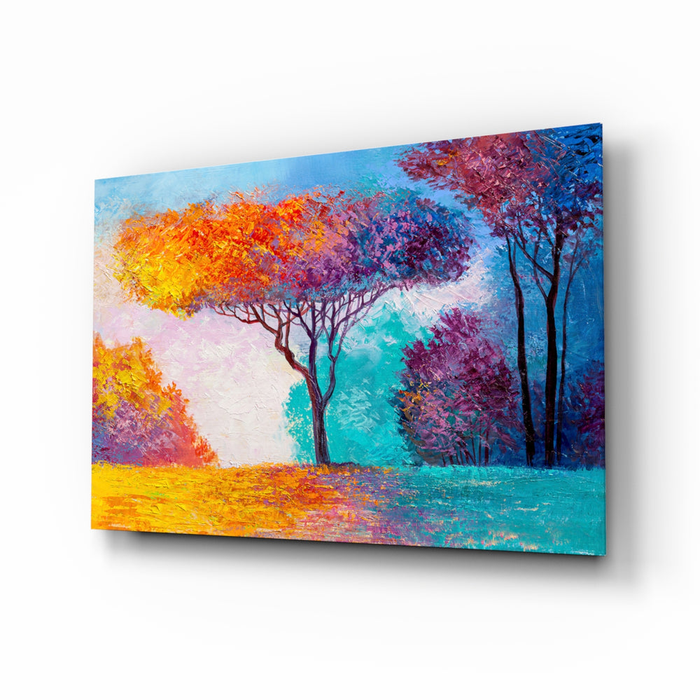 Impressionist-autumn panel bringing cheerful drama to a contemporary living space