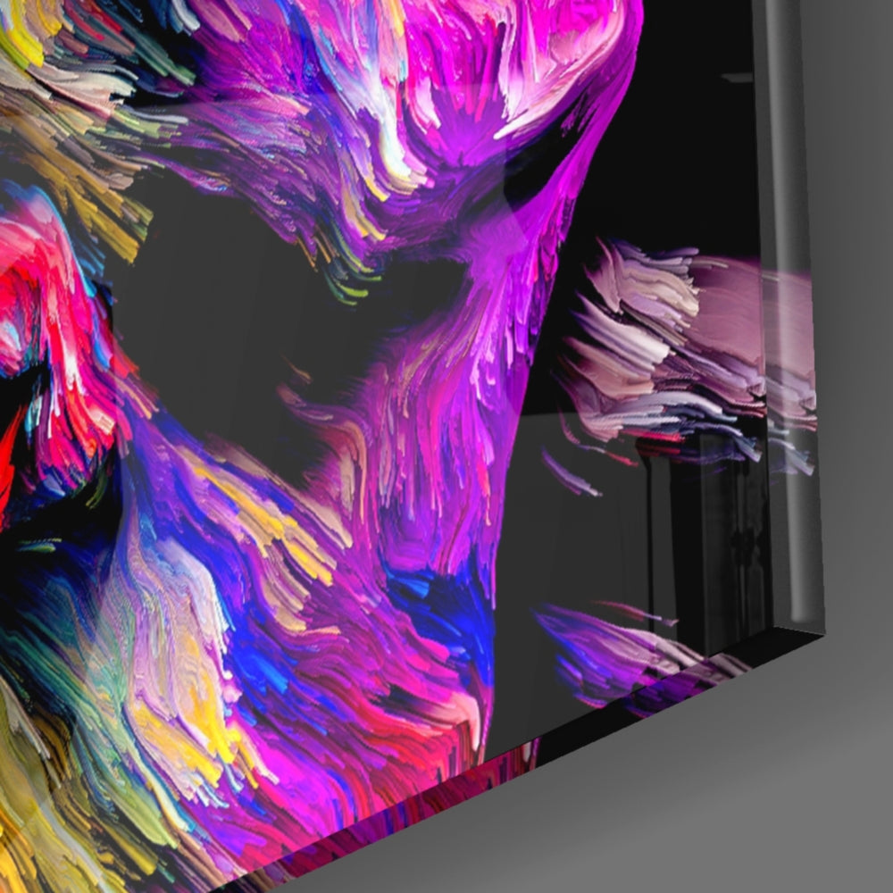 Ecstatic Mind panel catching low light to reveal its tactile burst