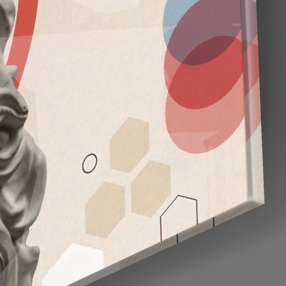 Greek Collage panel catching window light to reveal its tactile geometry