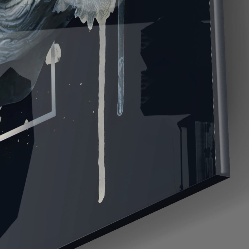 Gilded Poseidon panel catching brass-light to reveal its metallic shimmer