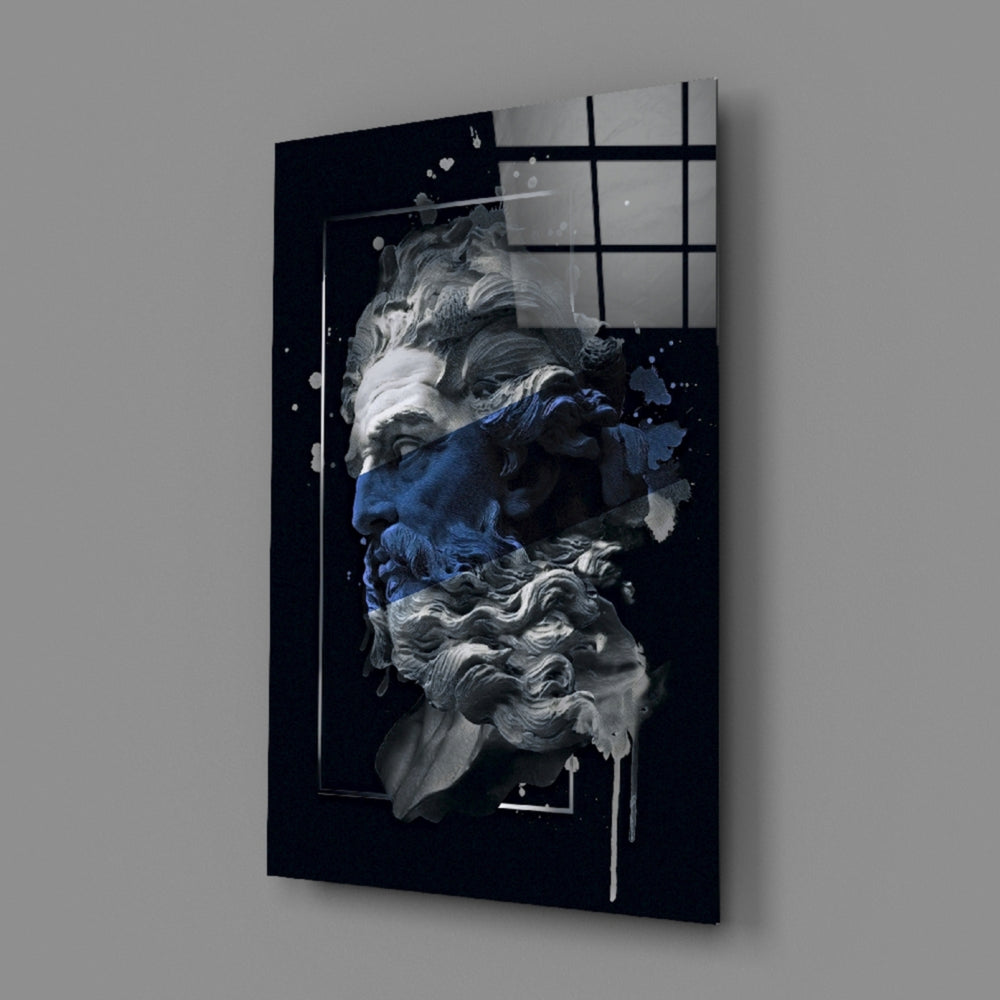 Cobalt Poseidon close-up showing blue streaks across marble face