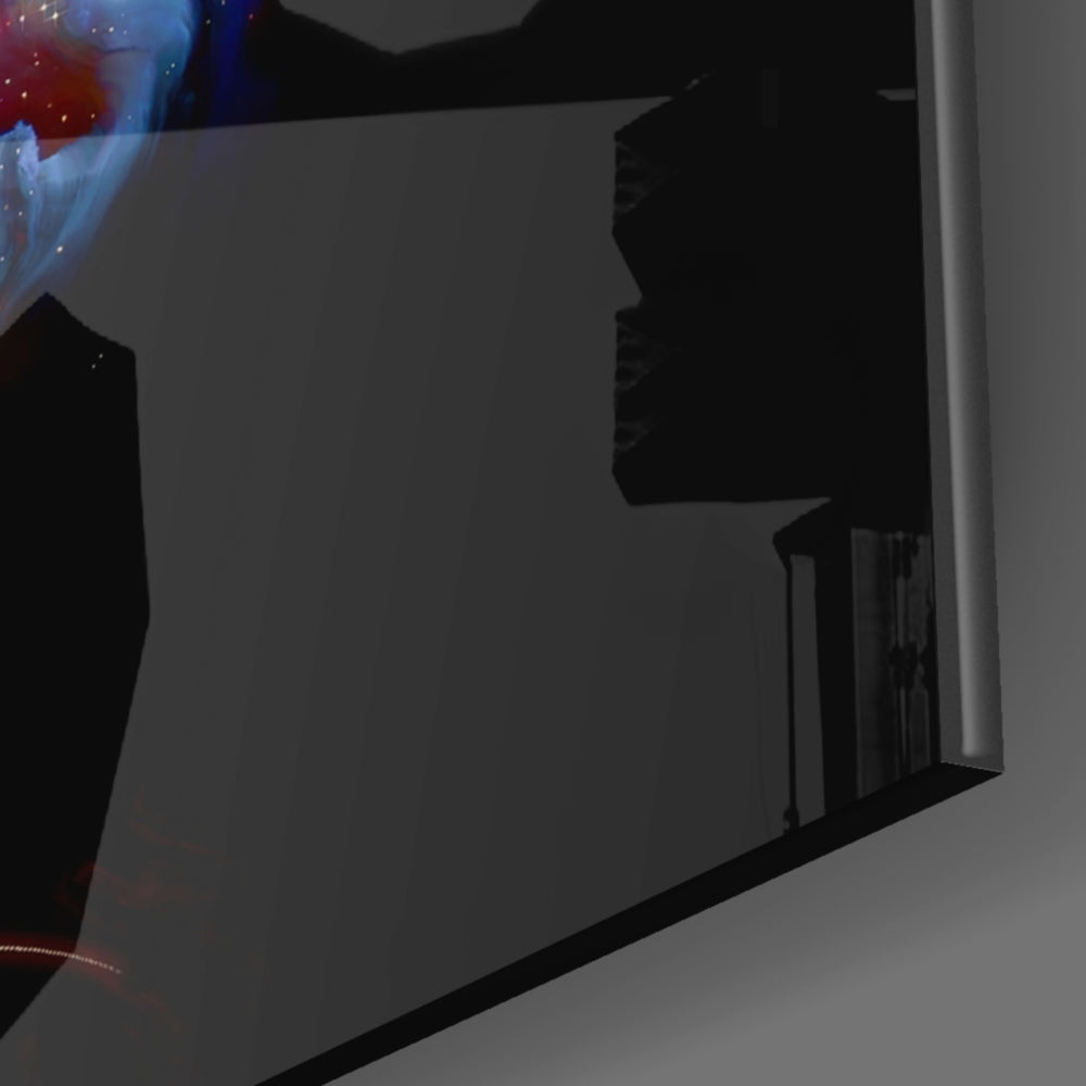 Cosmic Mind panel catching low light to reveal its tactile glow