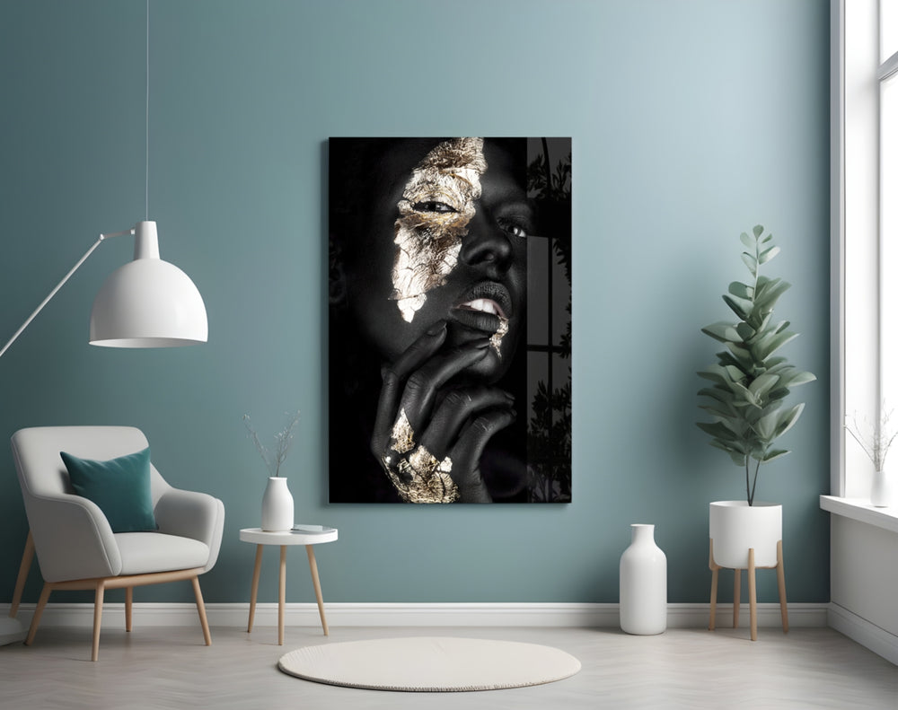 Gilded Gaze panel adding editorial mood to a living room
