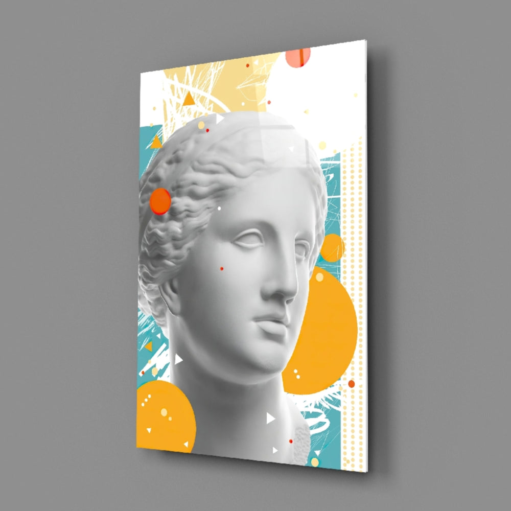Venus Collage close-up showing classical bust set within tangerine rings