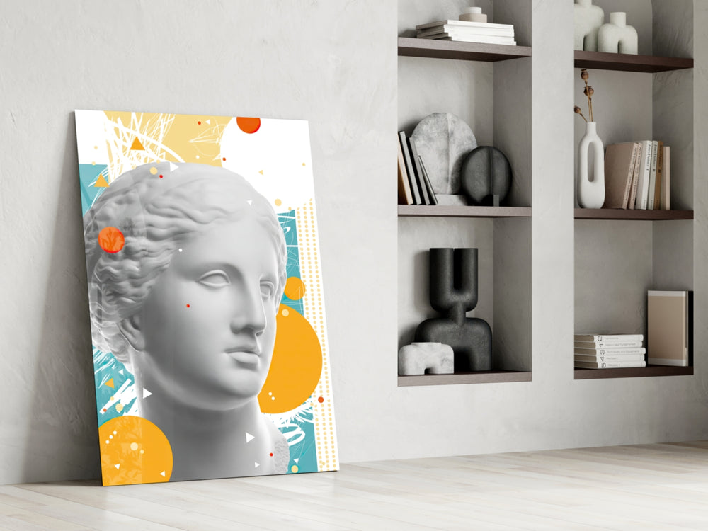 Venus Collage artwork anchoring a wall with graphic klasik-modern palette