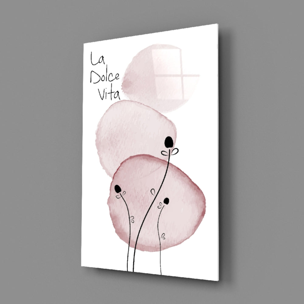 La Dolce Vita close-up showing blush watercolor circles and line-drawn flowers