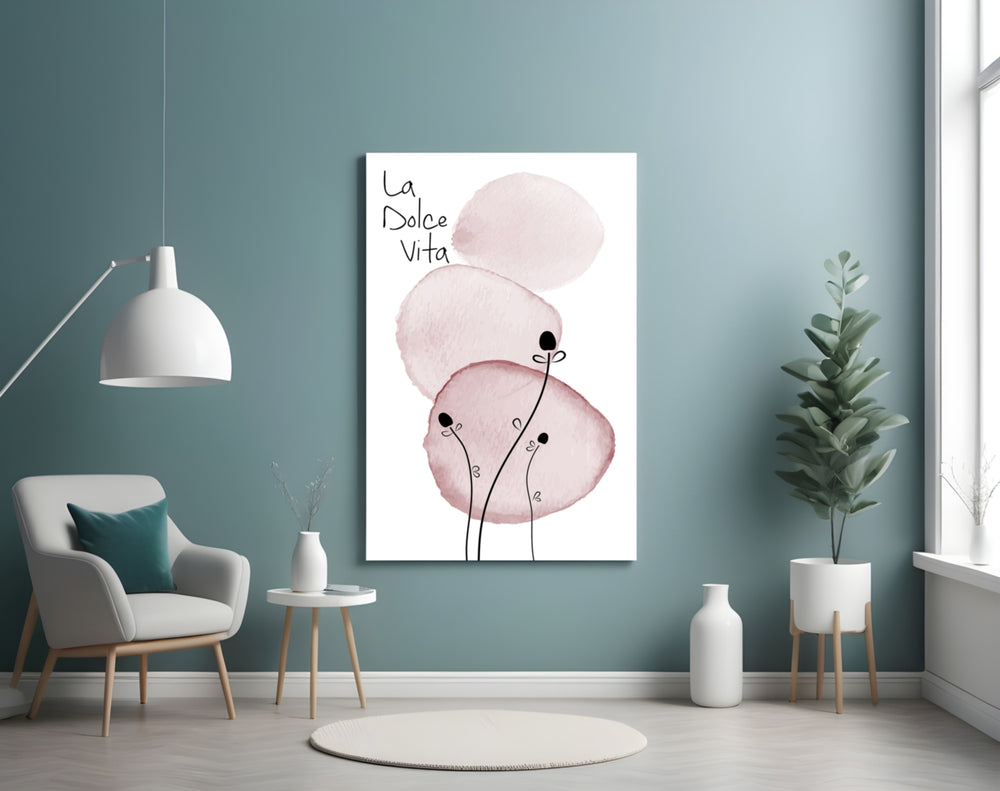 La Dolce Vita panel adding serene mood to a powder room
