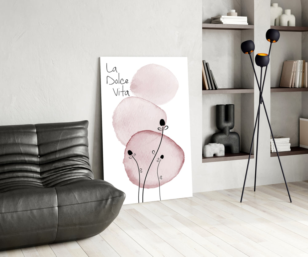 La Dolce Vita glass print enhancing a hallway with editorial drama
