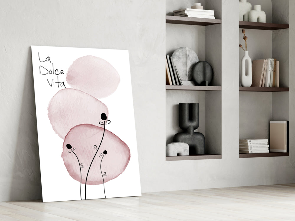 La Dolce Vita artwork anchoring a wall with minimalist romantic palette