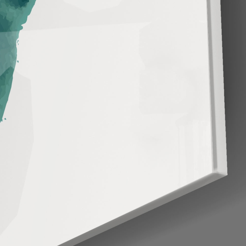 Teal Stack panel catching window light to reveal its tactile loop