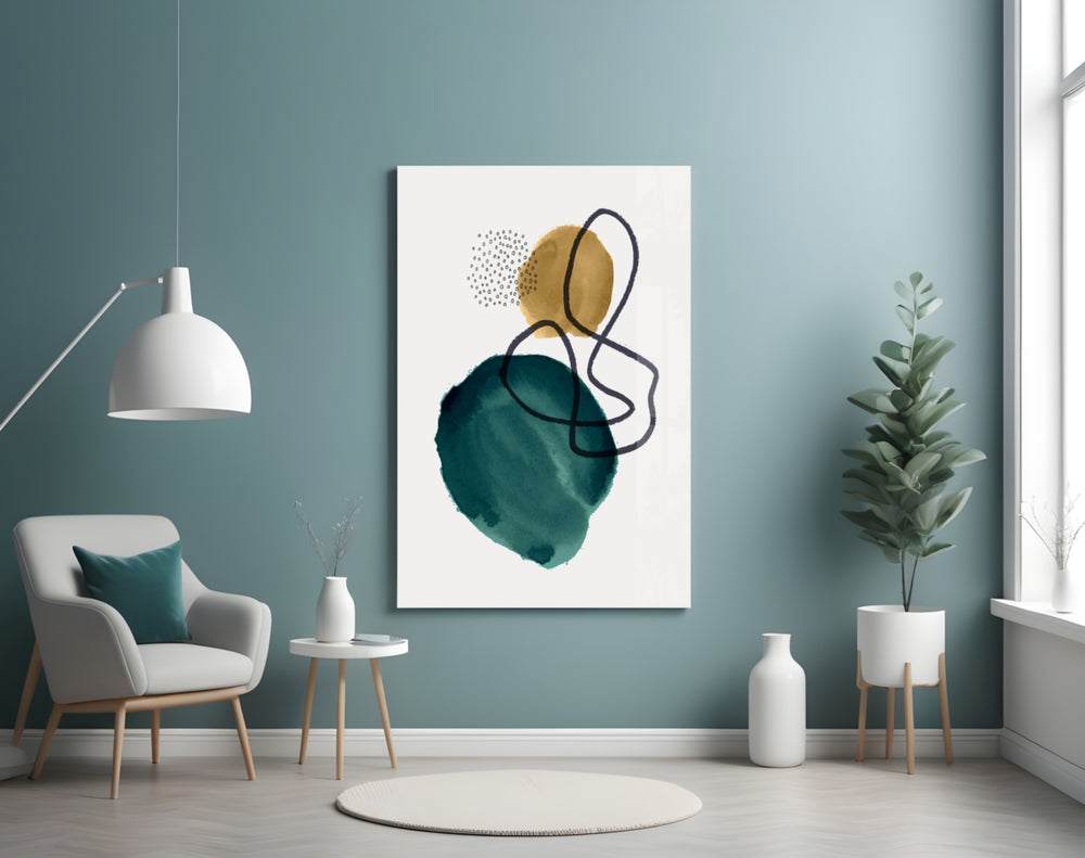 Teal Stack panel adding calm mood to a bedroom