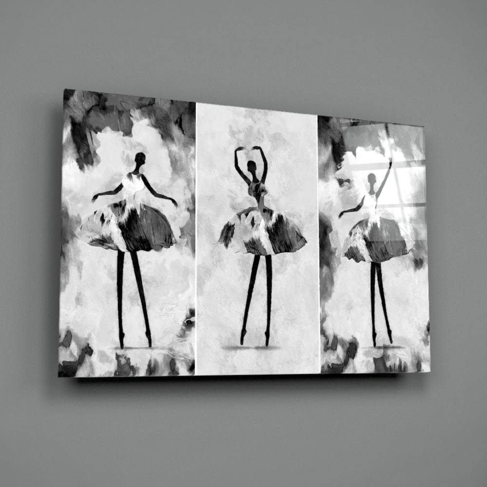 Ballet Triptych close-up showing painterly tutu and arched arms