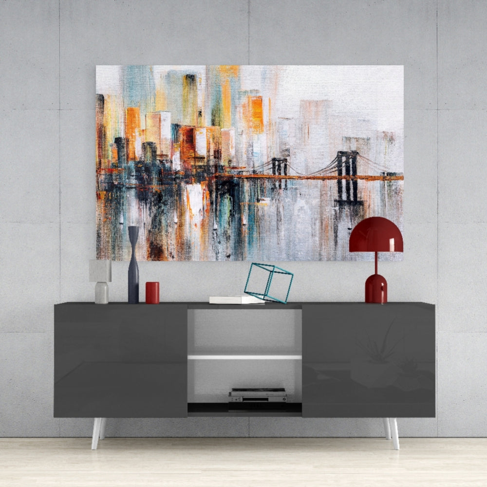 Ghost TownGlass Wall Art.