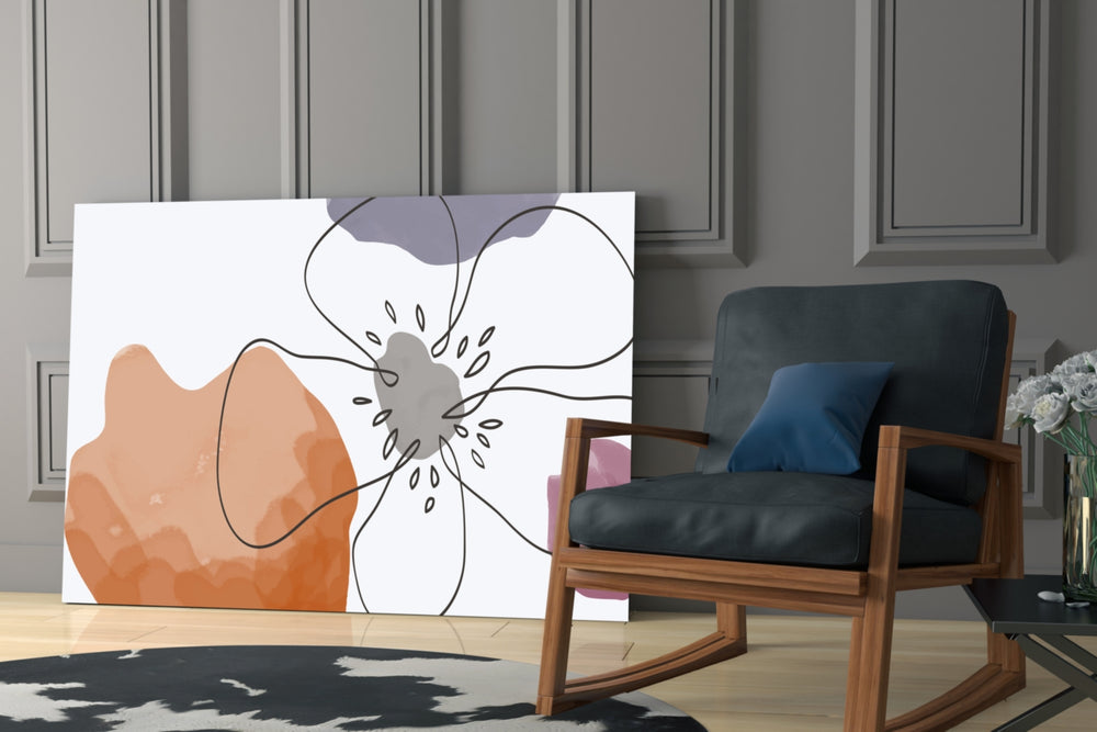 Scandi Bloom artwork anchoring a wall with scandi boho palette