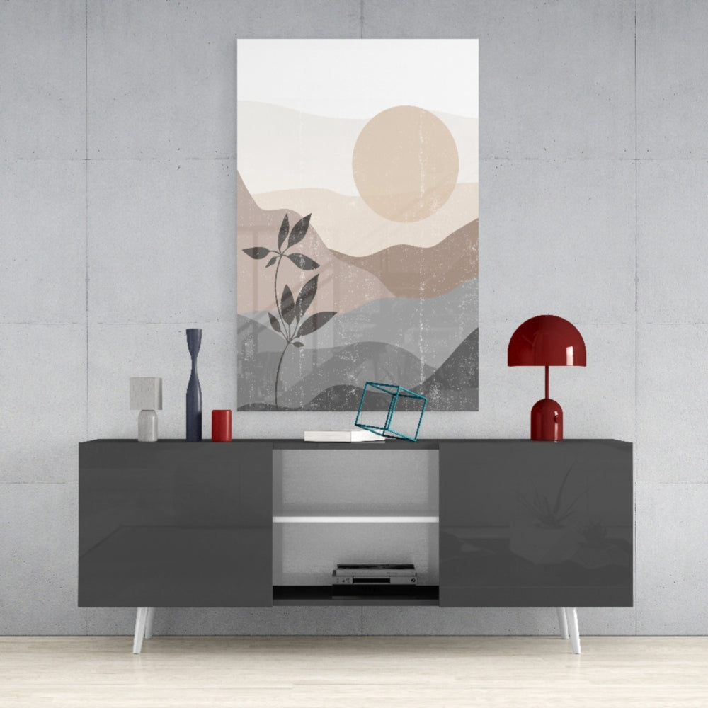 Small Leaves Glass Wall Art.