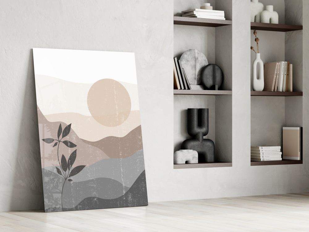 Nordic Hills artwork anchoring a wall with nordic minimal palette