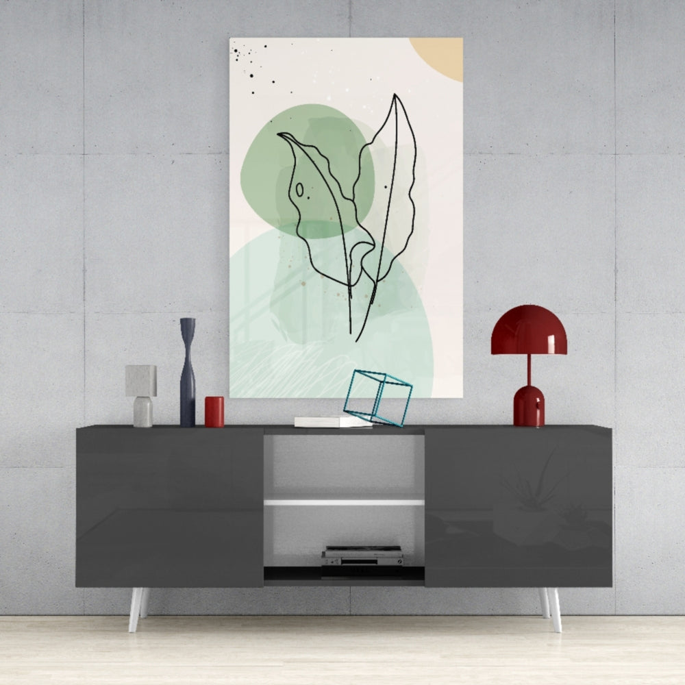 Abstract Shapes Glass Wall Art.