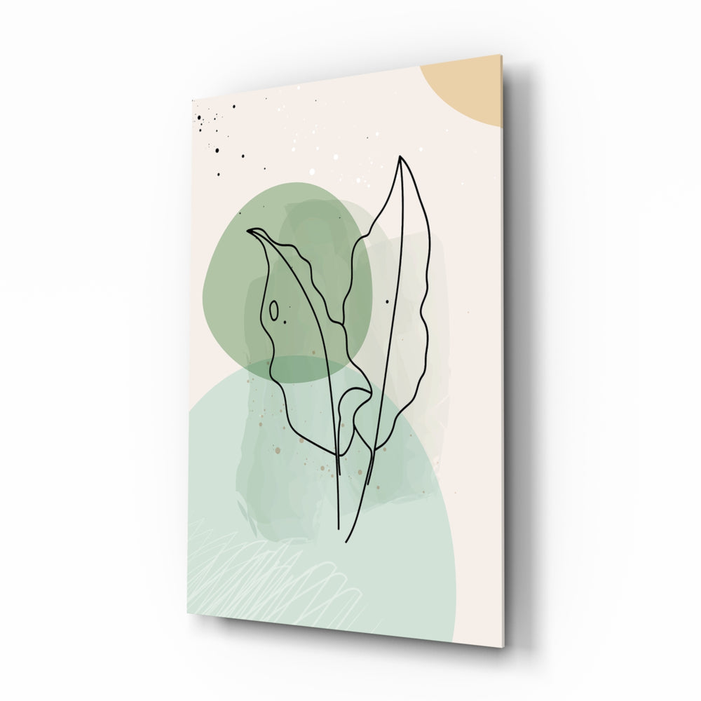Scandi-botanical panel bringing calm drama to a contemporary spa bathroom