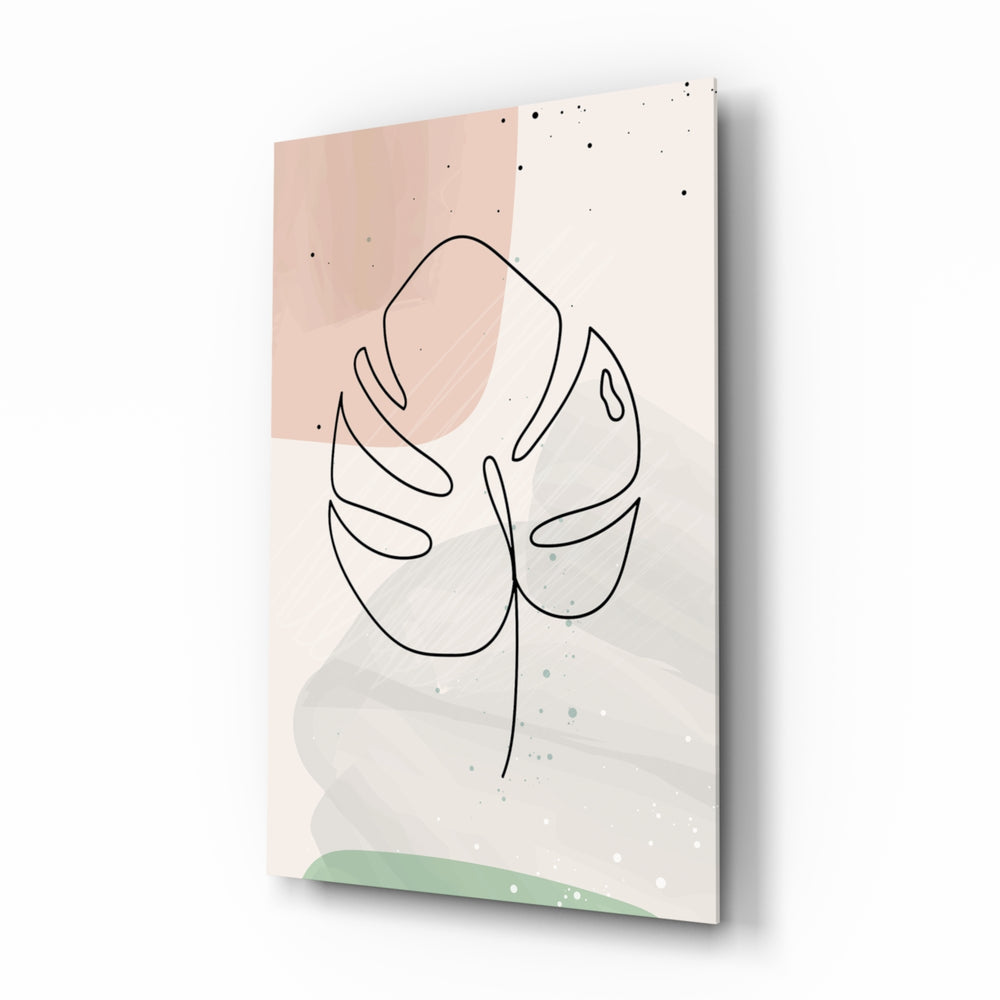 Scandi-botanical panel bringing calm drama to a contemporary entryway