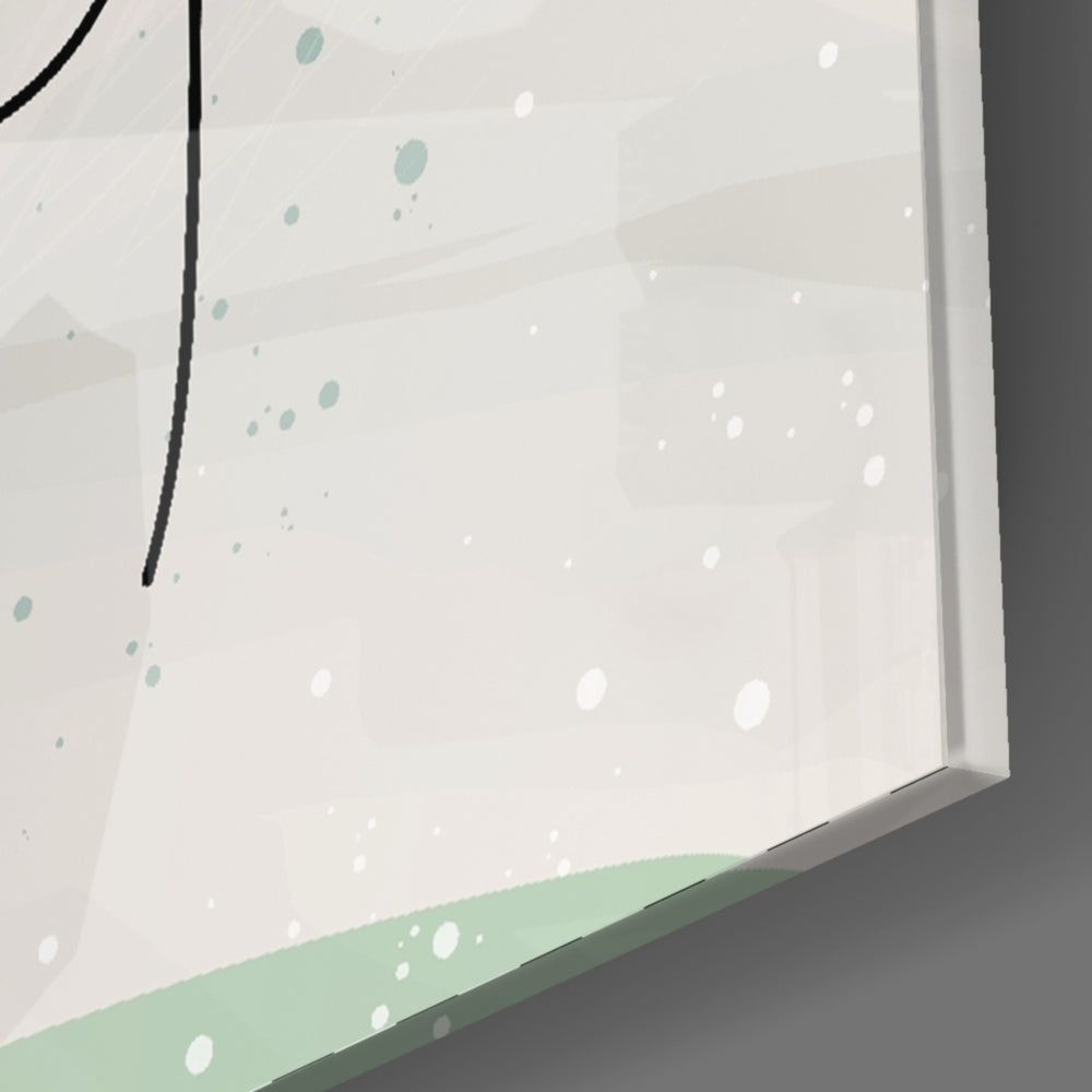 Line Monstera panel catching window light to reveal its tactile outline