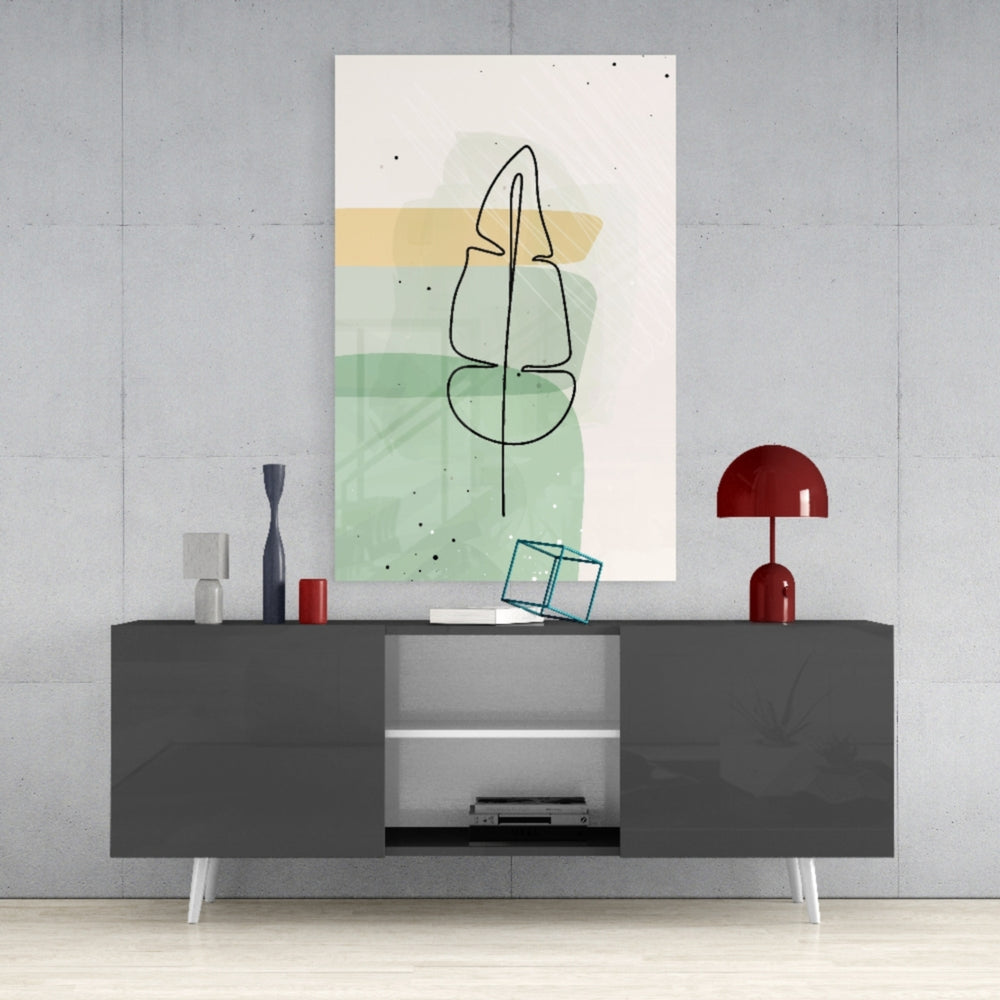 Abstract Shapes Glass Wall Art.