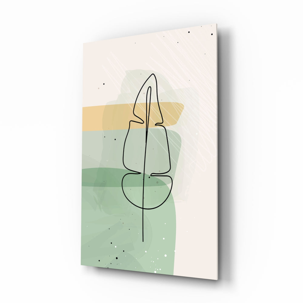 Scandi-botanical panel bringing calm drama to a contemporary living space