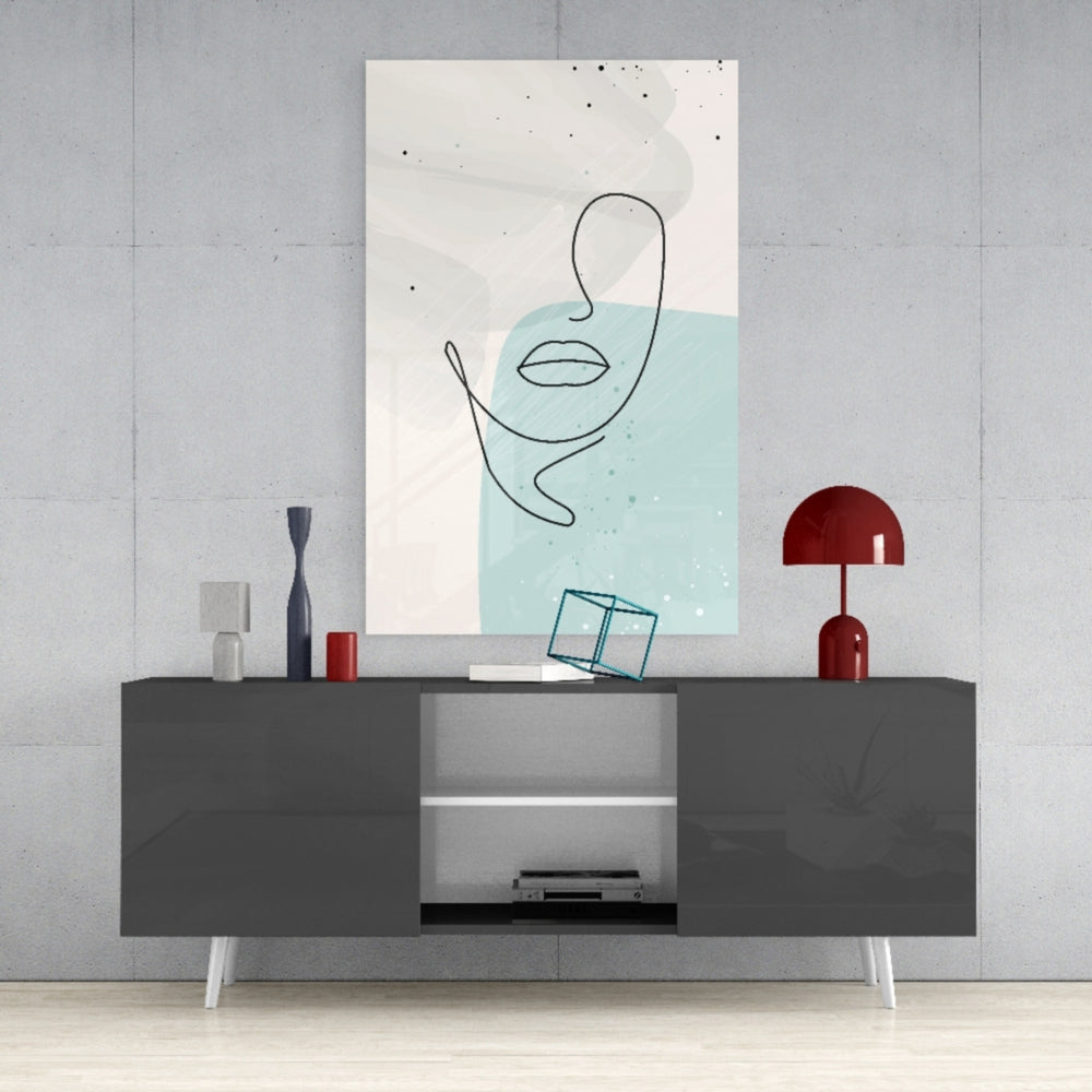 Abstract Shapes Glass Wall Art.