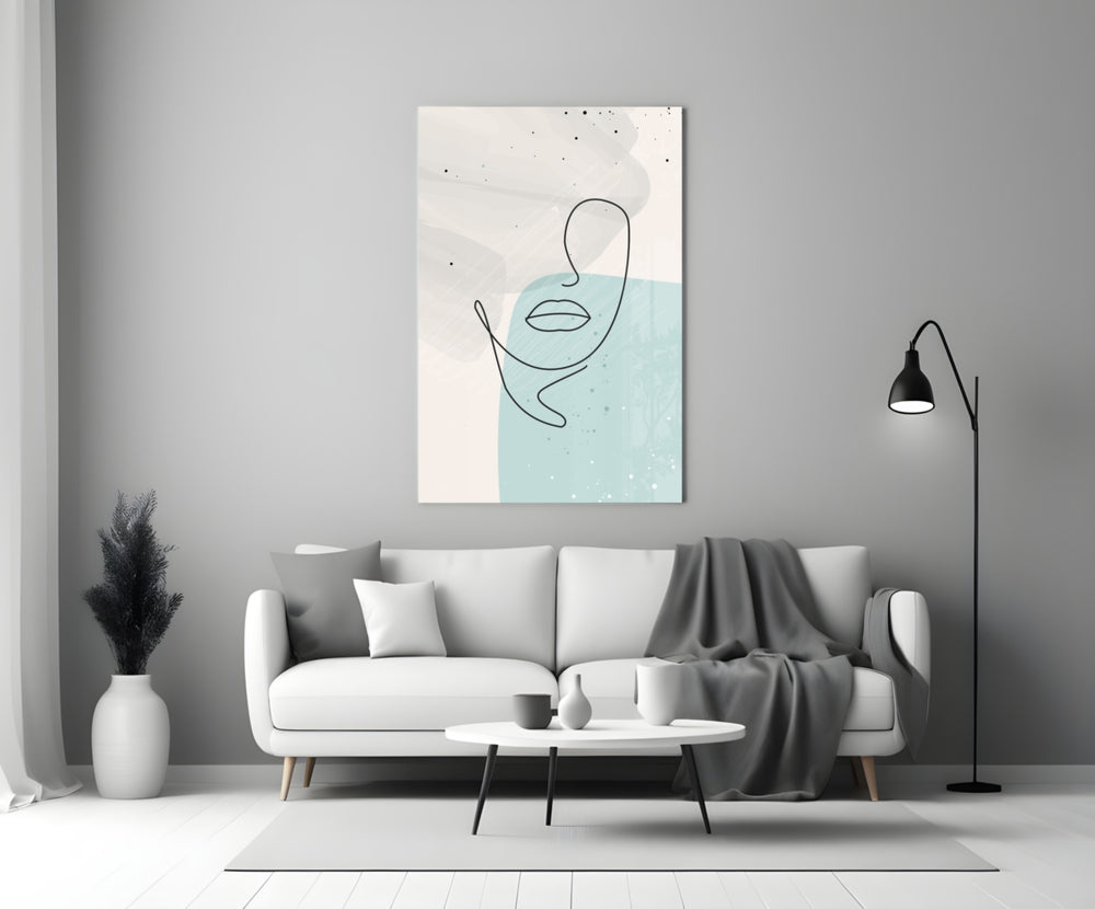 Sky Line Portrait panel adding calm mood to a bathroom
