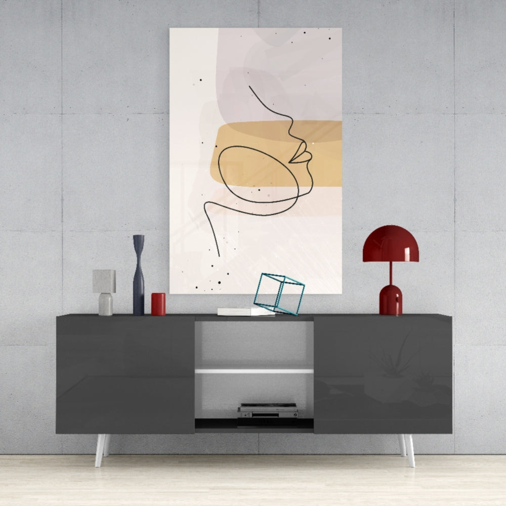 Abstract Shapes Glass Wall Art.
