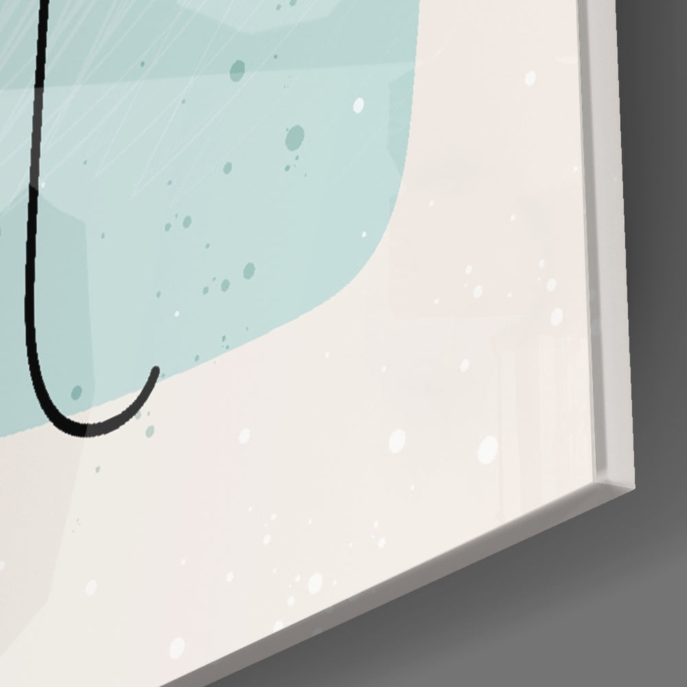 Mint Line Portrait panel catching window light to reveal its tactile flow