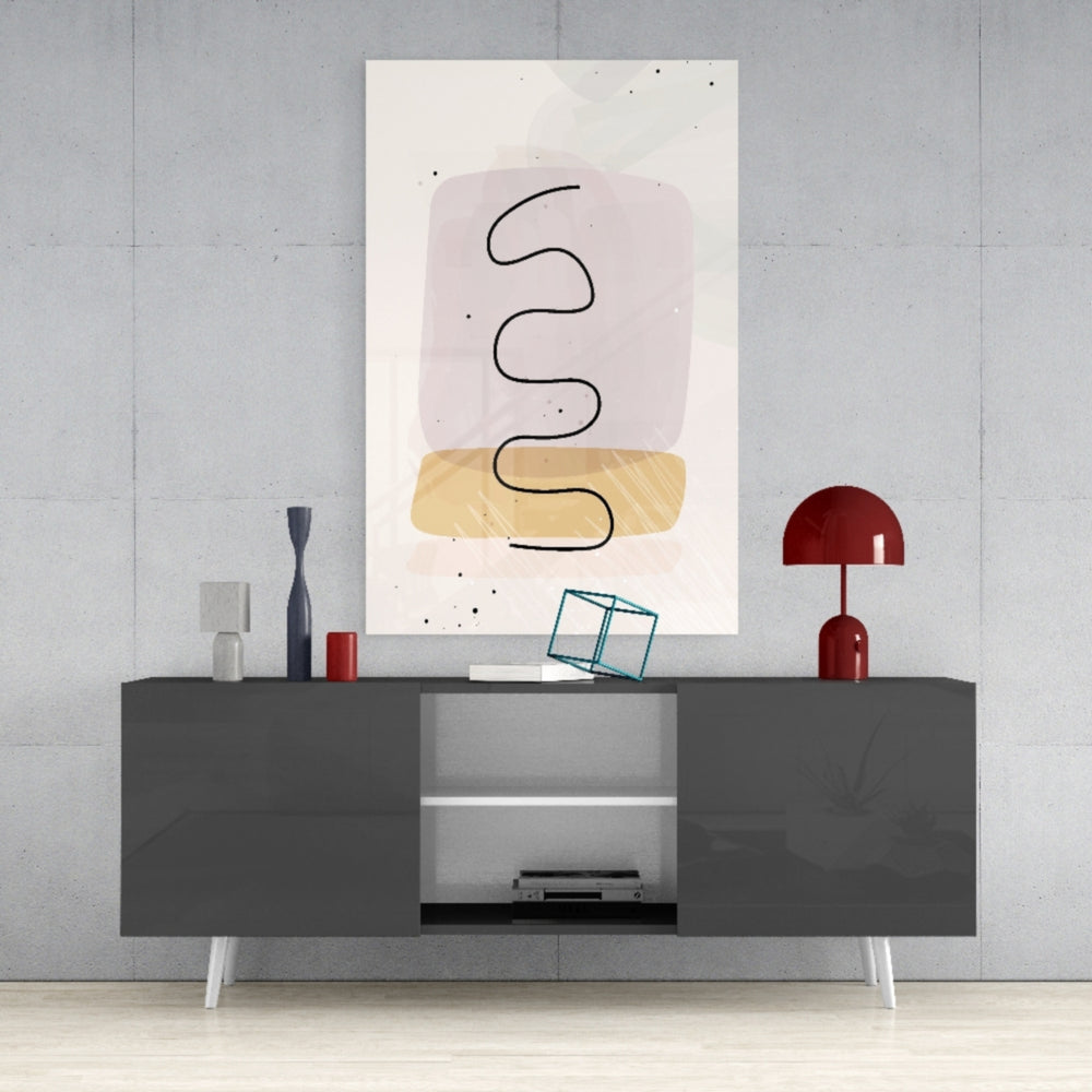 Abstract Shapes Glass Wall Art.