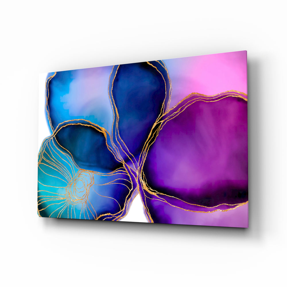 Jewel-floral panel bringing romantic drama to a contemporary living space