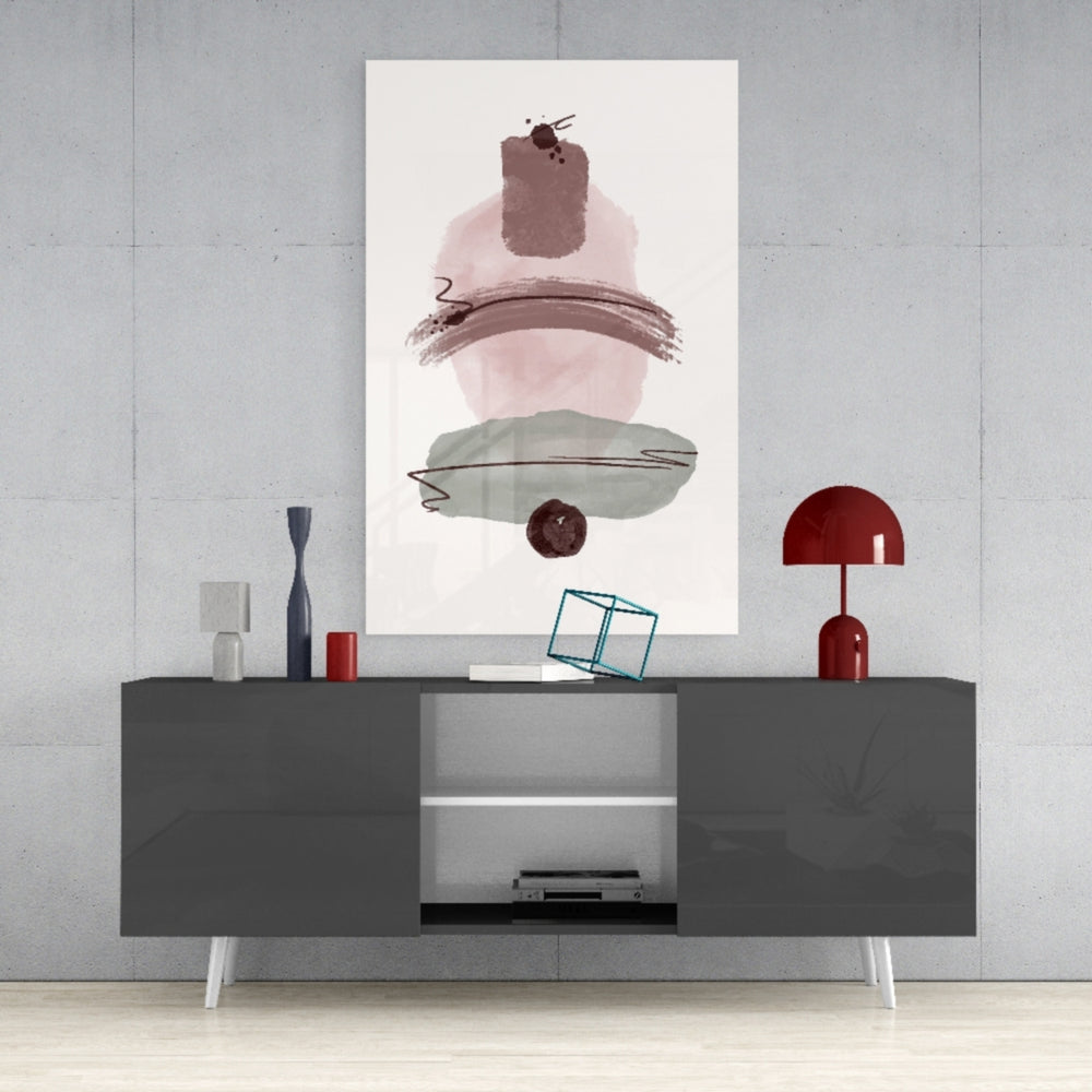 Abstract Shapes Glass Wall Art.