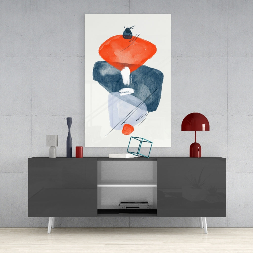 Abstract Shapes Glass Wall Art.
