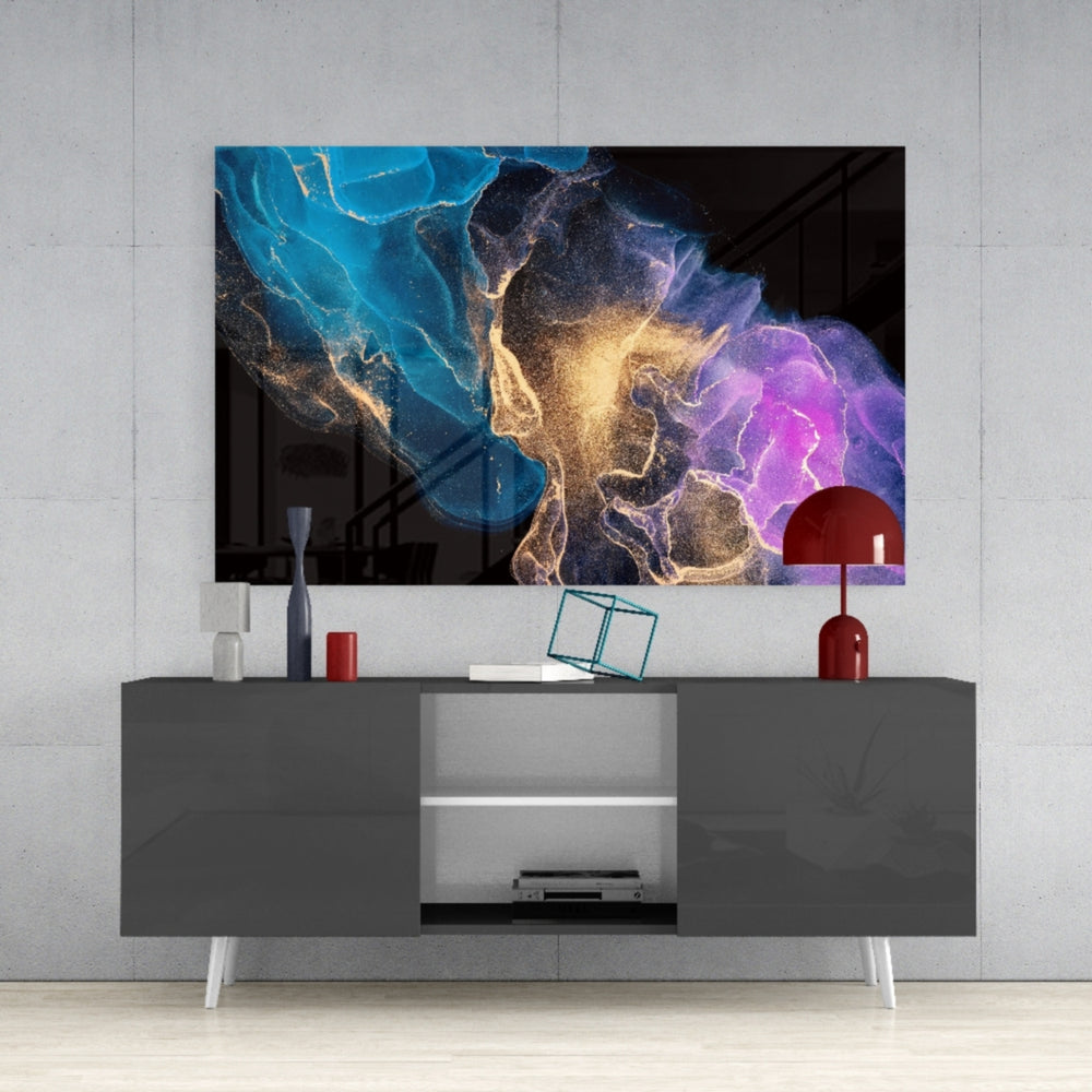 Abstract Depth Glass Wall Art.